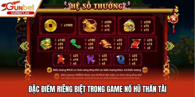 Đặc điểm riêng biệt trong game nổ hũ Thần Tài